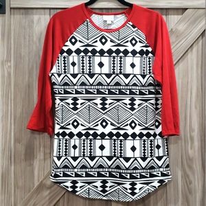 Aztec raglan tee